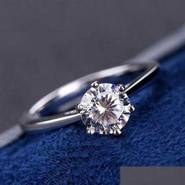 Bagues de mariage% réel modesanite engagement platine placing sterling sier 1ct 2ct 3ct diamond classique 6 sonnerie de brochage livraison juive dhfum