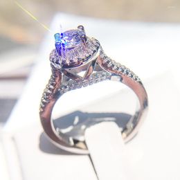 Wedding Rings Real Natural Moissanite edelstenen Bizuteria Zilveren kleurring voor vrouwen Anillos de 925 sieraden