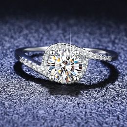 Anneaux de mariage véritable PT950 anneaux de platine excellente coupe ronde 1 Carat diamant anneaux femmes alliance bijoux fins 231208