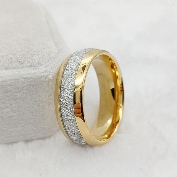 Anillos de boda Anillo de carburo de tungsteno real Meteoritos Diseñador de moda Joyería de alta calidad Parejas de amor para hombres y mujeres