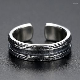 Anillos de boda Anillo abierto plateado retro Hombres y mujeres Joyería simple de metal clásico