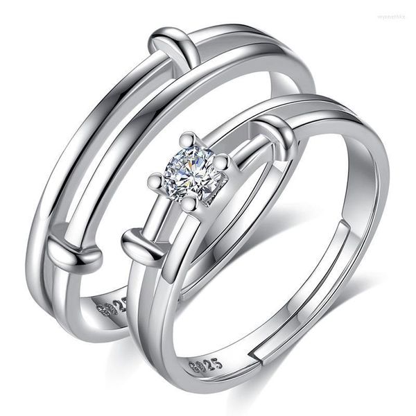 Anillos de boda Pareja romántica Estilo simple Diseño de apertura suave Anillo de dedo Joyería de amantes lindos para hombres Mujeres Wynn22