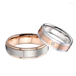 Wedding Rings Romantic Lover's Gift zijn en haar matching alliance -huwelijk voor paar hoogwaardige roestvrijstalen vingerring