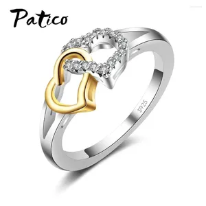 Wedding Rings Romantic Lover Gift Sweet Heart and Soul 925 Sterling Silver Bague Femme Trendy Fingers Jewelry Factory Prijs