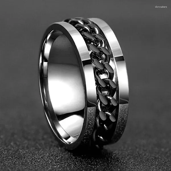 Anneaux de mariage chaîne rotative bijoux en acier inoxydable pour hommes personnalisés multifonctionnels bague accessoires cadeaux de fête masculins