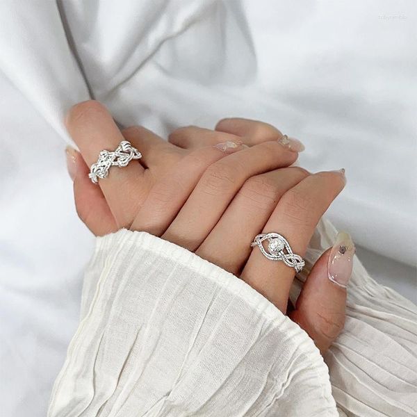 Anillos de boda cuentas redondas anillo de entrelazado