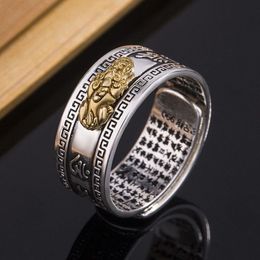 Trouwringen S925 Bixie Charms boeddhistische geschriften open verstelbare ring Feng Shui amulet geluk zegen verandering lot rijkdom geluk sieraden 230831