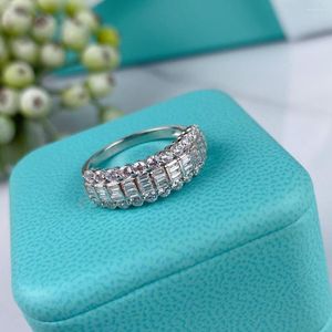 Wedding Rings S925 Sterling Silver Ring Fashion High-End Luxury Diamond Christmas Gift for Girlfriend