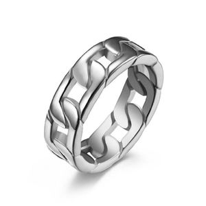 Wedding Rings Sailless Steel Cuban Curb Link Chain Band Biker Ring voor hem maat 7-12