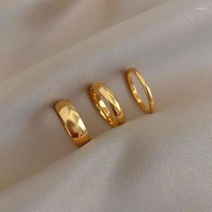 Anneaux de mariage Vendre Ternish Free Gold Plaqué Bague Minimaliste En Acier Inoxydable Cercle De Base Pour Femmes Fille Bijoux À La Mode Cadeau Rita22