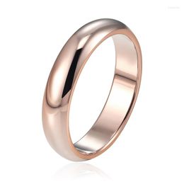 Trouwringen Verkoop van hoogwaardige titanium staal zeer gepolijste ring Rose Gold kleur glanzend beknopte damesmeisjes sieraden