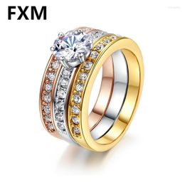 Ensemble d'anneaux de mariage pour femmes bijoux de mode Couple anneau Zircon cadeau de fiançailles de mariée DropWedding Brit22