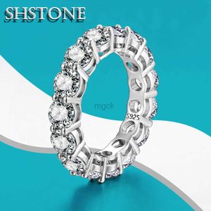Bagues de mariage shstone 0.5ct 5 mm D Color Moisanite Ring S925 Sterling Sliver Round Cut Diamond Rings for Women Wedding Bands Engagement Jewelr 240419