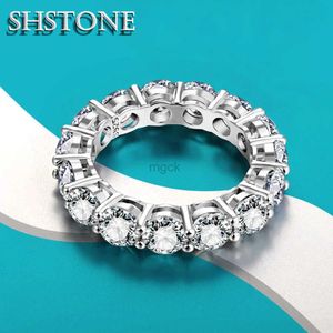 Bagues de mariage shstone 0.5ct Moisanite Ring S925 Sterling Sliver D VVS1 Round Cut Lab Diamond Rings for Women Wedding Bands Bijoux de fiançailles 240419