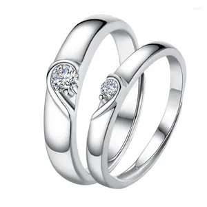 Bagues de mariage coeur simple assortiment anneau amitié ajusté en couple de bijoux de bijoux de bijoux de promesse de groupes de promesses
