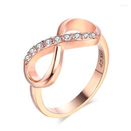 Trouwringen eenvoudige vrouwen Ring Infinity Knoop Gift Eeuwigheid Zirkoon Band Maat 5-10