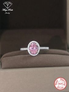 Trouwringen gesimuleerde roze diamanten ring Echt 925 sterling zilver Feest voor vrouwen Verjaardag Vrouwelijke vriend Bruidsgeschenken Sprankelend 2023 Trend 231130