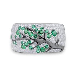 Wedding Rings Maat 5-11 Groothandel Vintage Fashion Jewelry 925 Sterling Sier Emerald CZ Diamond Gemstones Party Women Engagement Band Dhhyz