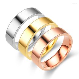 Trouwringen Sizzz 6mm eenvoudige gladde ring roestvrijstalen verloving voor vrouwen mannen kerstcadeau