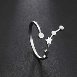 Bagues de mariage skyrim 12 anneaux de constellation pour femmes signes étoiles zodiac ouverts anneau taurus Poissons leo Virgo Gemini Poissons Balance cadeau d'anniversaire