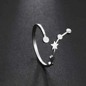 Anillos de boda Skyrim 12 Constellation Rings for Women Star Signs Zodiac Open Ring Taurus Piscis Leo Virgo Gemini Piscis Libra Regalo de cumpleaños