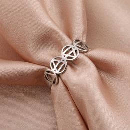 Bagues de mariage skyrim 4 symboles alchimiques anneau en acier inoxydable l'eau terre-doigt firette pour femmes