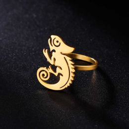 Wedding Rings Skyrim Cool Lizard Ring roestvrij staal vrouwen mannen vingerringen punk hiphop kameleon dieren sieraden cadeau nieuw in groothandel