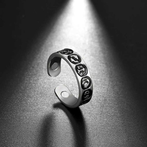 Anillos de boda Skyrim Fashion Anillo de pérdida de peso magnético para hombres Doce constelaciones Autor de acero inoxidable Atención sanitaria Rings Jewelry regalo