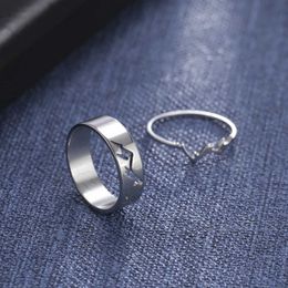 Wedding Rings Skyrim Fashion Mountain Paar Ringen voor vrouwelijke mannen roestvrij staal gepaarde ring sieraden verloving bruiloft geschenk Groothandel 2024