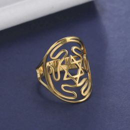 Anneaux de mariage Skyrim Hecates Star de roue de David Ring en acier inoxydable Amulette Moon Déesse Hécate Pagan Wicca Femmes Men Bijoux