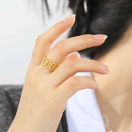 Bagues de mariage skyrim boucle irrégulière anneau femmes créatives ouvertes ajustives minimalistes anneaux géométriques bijoux en acier inoxydable mode 2024