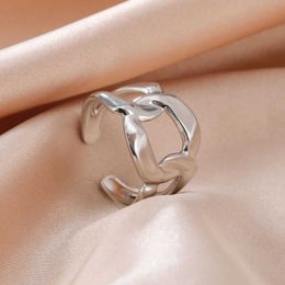 Bagues de mariage skyrim new creux des anneaux ouverts géométriques irréguliers pour les femmes élégant anneau de doigt en acier inoxydable 2024 fête des bijoux de mariage