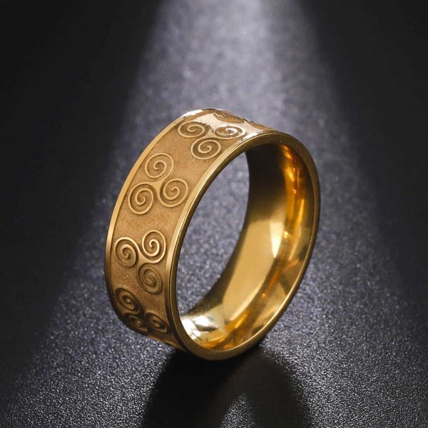 ALLAGES DE MARIAGE Skyrim Ring Triskele Triskelion en acier inoxydable Triple Spirale Amulets Bijoux vintage Cadeau pour hommes Lover Women Lover