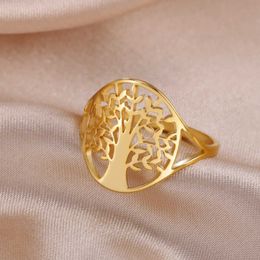 Bagues de mariage skyrim en acier inoxydable arbre de vie de la vie femme amulette doigt les bijoux vintage cadeaux d'anniversaire pour amis en gros
