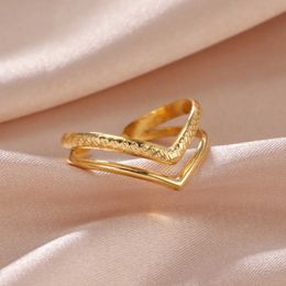 Anillos de boda Skyrim acero inoxidable Rings Geométricos Corazón Estética Ajustable Ajustable Finger anillo de moda Fiesta de joyas de joyas al por mayor