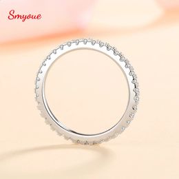 Trouwringen Smyoue 18k vergulde 0,57ct volledige enternity ring Forn vrouwen S925 sterling zilver bijpassende diamanten band bruiloft sieraden231118