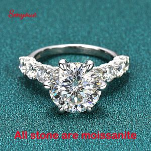 Anneaux de mariage Smyoue 18k Plaqué 5CT 2 3CT Bague pour Femmes Idéal Cut Bague de Fiançailles Lab Diamant 925 Bijoux En Argent Sterling 230808