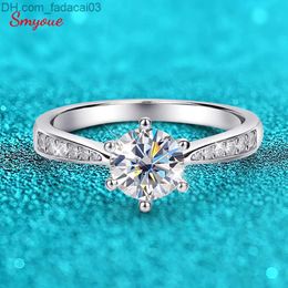 Trouwringen Smyoue Real 053CT Moissanite Dames Trouwring Sterling Zilver Ronde Glanzende Diamant Solitaire Verlovingsring Gift Z230712