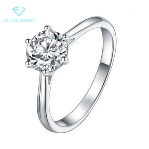 Bague pour femme en diamant cultivé en or 18 carats classique à six griffes de la famille Zhou D couleur ronde HTHP/CVD bague en diamant cultivé IGI 231130