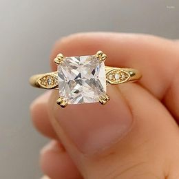 Wedding Rings Square Zirkon Gold kleur roestvrijstalen ring voor vrouwen vintage punk party sieraden cadeau anillos bague