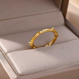 Wedding Rings roestvrijstalen keten esthetische ringen voor vrouwelijke mannen punk goud vergulde trouwring Halloween Party Juwelen Accessoires Gift BFF