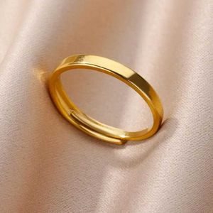 Wedding Rings roestvrijstalen ring voor vrouwen mannen sieraden accessoires vintage paar ring eenvoudige verstelbare open liefde ring waterdichte sieraden