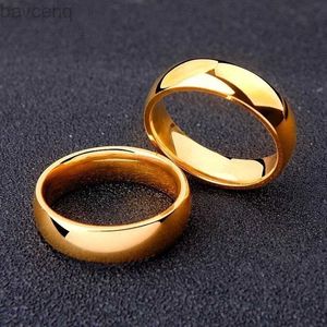 Trouwringen Roestvrij staal Gladde gewelfde ring Staal Kleur 6 mm breed Eenvoudig geometrisch type Herenring Gouden ringen voor dames Sieraden 24329