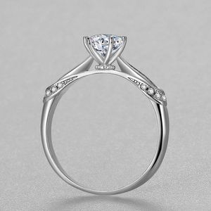 Wedding Rings Sterling Silver 925 Jurk Style 80 Cent Diamond Six Claw Ring National Gold Compated Women's