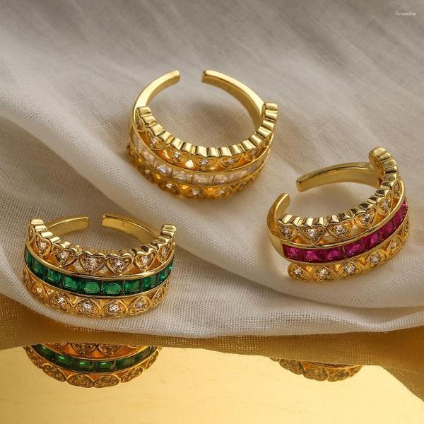 Anillos de boda Diseño minimalista elegante Mujeres Color oro Banda de dedo clásica con piedra CZ Modern Lady Girls Joyería Regalo