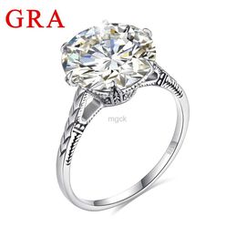 Wedding Rings Szjinao Massive Certified Round Cut 12mm 6ct Moissanite Ring For Women 925 Silver Wedding Diamond Test Pass Dames sieraden Sale 240419