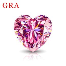 Anneaux de mariage szjinao réel 0.5ct à 3ct en forme de coeur en forme de rose Pierre avec certificat Gemles en vrac pour les anneaux de diamant de mariage faisant 240419