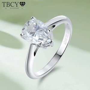 Wedding Rings Tbcyd 2ct Pear Cut Moissanite Ring For Women 925 Sterling Silver Water Drop Diamond Solitaire Ring Wedding Band Fijne sieraden 240419