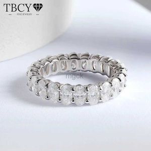 Wedding Rings Tbcyd 6.6ct D Kleur Ovaal Cut Moissanite Diamond Ring For Women 925 Sterling Silver Luxury Enternity Band voor Wedding Classic 240419