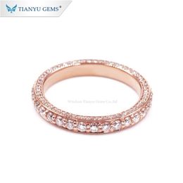Anneaux de mariage Tianyu Gems 10K14K18K Or Rose pour les Femmes Full Sparkle Diamant Rond Bague de Fiançailles Personnalisé Fine Jewelry 220826